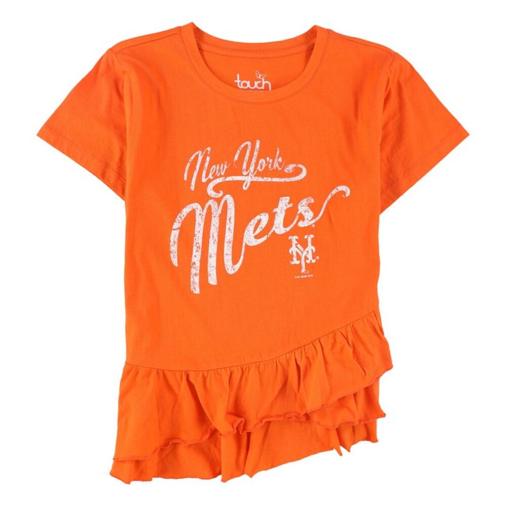 Touch Womens Mets Ruffled Graphic T-Shirt, NWT